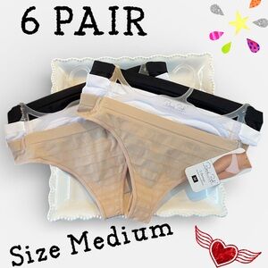 💕Thongs Seamless 6 Pr Medium
